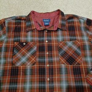 John Blair Men's Plaid Shirt - Red and Black Size 2XL